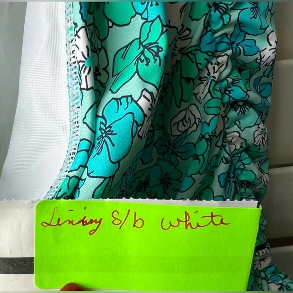 Lands' End - 18W - Turquoise Floral Tankini - New - Sample - Side Ruching - Picture 7 of 9